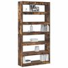 vidaXL Book Cabinet Smoked Oak 39.37 x 11.81 x 77.95 in