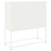 vidaXL Highboard White Steel Medium Highboard Rectangular Industrial