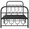 vidaXL Bed Frame Black Steel Single Modern Bed Frame Rectangular