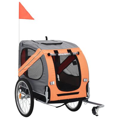 vidaXL Dog Bike Trailer Orange and Gray