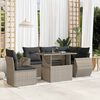 vidaXL Garden Sofa Set Light Gray PE rattan Medium Garden Sofa Set