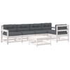 vidaXL Garden Lounge Set White, Anthracite