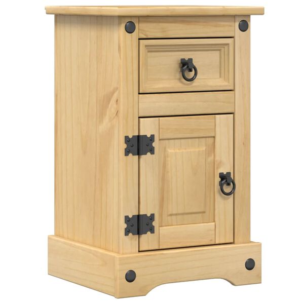vidaXL Bedside Cabinet Honey brown Solid pine wood, engineered wood, metal