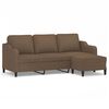 vidaXL 3-Seater Sofa with Footstool Brown 70.9" Fabric