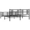 vidaXL Bed Frame Black Steel Full Bed Frame Rectangular Traditional