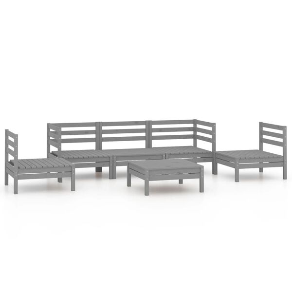 vidaXL Garden Lounge Set Grey Solid pinewood Medium Modular