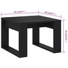 vidaXL Side Table Black Engineered wood 19.7x19.7x13.8 in Side Table