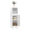 vidaXL Bathroom Cabinet High gloss white Engineered wood, iron