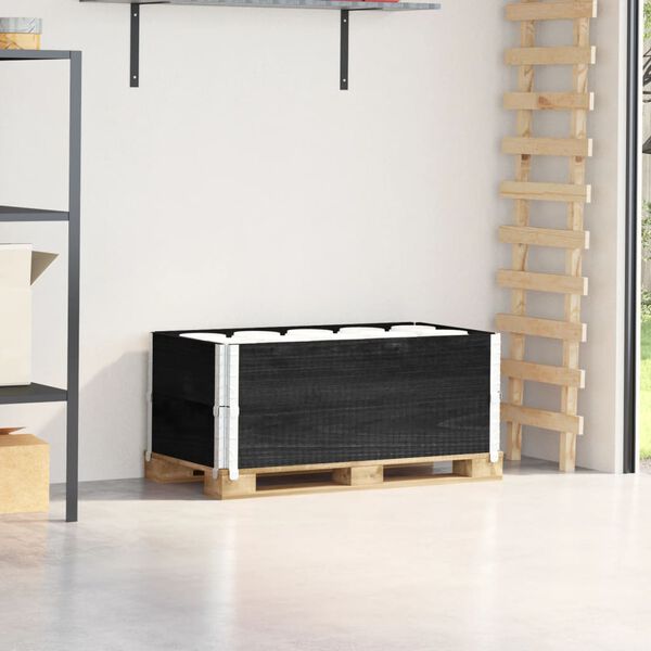 vidaXL Pallet Collars 2 pcs Black 39.4x19.7" Solid Wood Pine