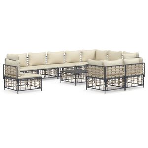 vidaXL Garden Lounge Set Set of 11 Anthracite