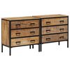vidaXL Sideboard Set of 2 Natural mango wood Solid mango wood, iron