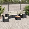 vidaXL Garden Sofa Set Black and Cream White