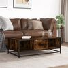 vidaXL Coffee Table Smoked Oak Engineered Wood and Metal Low Profile
