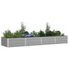 vidaXL Planter Light Grey 195 x 100 x 45 cm Galvanised Steel