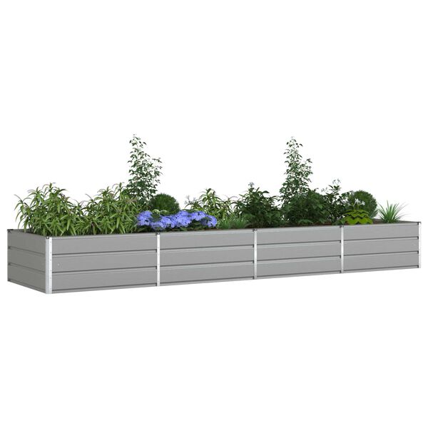 vidaXL Planter Light Grey 195 x 100 x 45 cm Galvanised Steel
