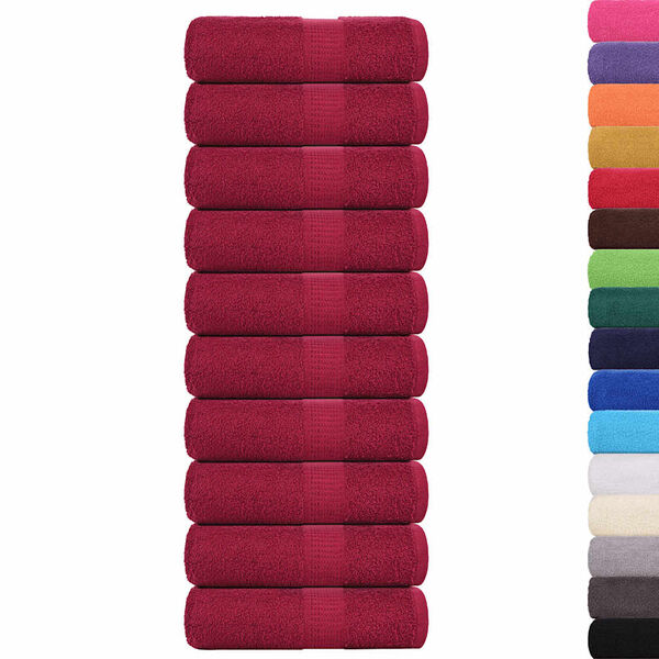 vidaXL Guest Towel Set of 10 Bordeaux 100% ring-spun cotton
