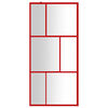 vidaXL Walk-in Shower Wall with Clear ESG Glass Red 31.5"x76.8"
