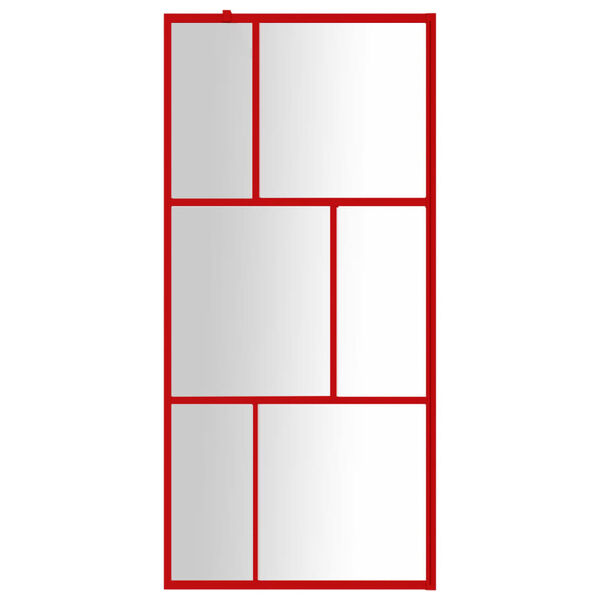 vidaXL Walk-in Shower Wall with Clear ESG Glass Red 31.5"x76.8"