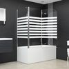 vidaXL Bath Enclosure 47.2"x26.8"x51.2" Tempered Glass Stripe