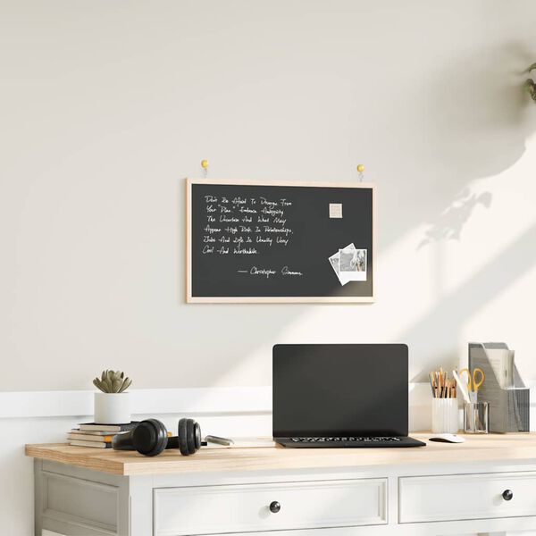vidaXL Chalkboard with Solid Pine Wood Frame Black 23.6x15.7"