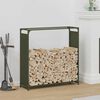 vidaXL Firewood Rack Olive Green 35.4x11.0x35.4" Cold-rolled steel