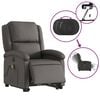 vidaXL Electric Stand Up Massage Recliner Chair Gray Real Leather Standard