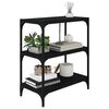 vidaXL Book Cabinet Black Engineered wood and steel Medium Book Cabinet