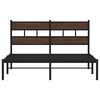 vidaXL Bed Frame Brown Oak Steel, Engineered Wood Full Bed Frame