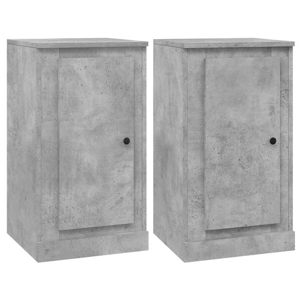 vidaXL Sideboard Set of 2 Concrete Gray Engineered Wood Standard