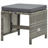 vidaXL Outdoor Dining Set Grey Rattan + Dark Grey Cushion