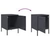 vidaXL Bedside Cabinet Set of 2 Anthracite Steel Medium