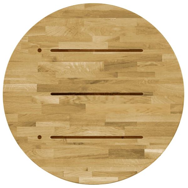 vidaXL Tabletop Natural wood Solid oak Medium Durable Tabletop Round