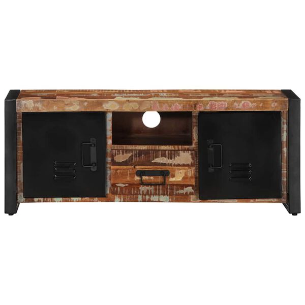 vidaXL TV Cabinet Black and brown Solid reclaimed wood, iron One Size