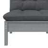 vidaXL Garden Middle Sofa Grey Solid pine wood, fabric (100% polyester)