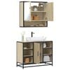 vidaXL Bathroom Furniture Set Sonoma Oak Engineered Wood, Metal, Glass