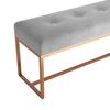 vidaXL Bench Grey Velvet Medium Decorative Inlays Bench Rectangular