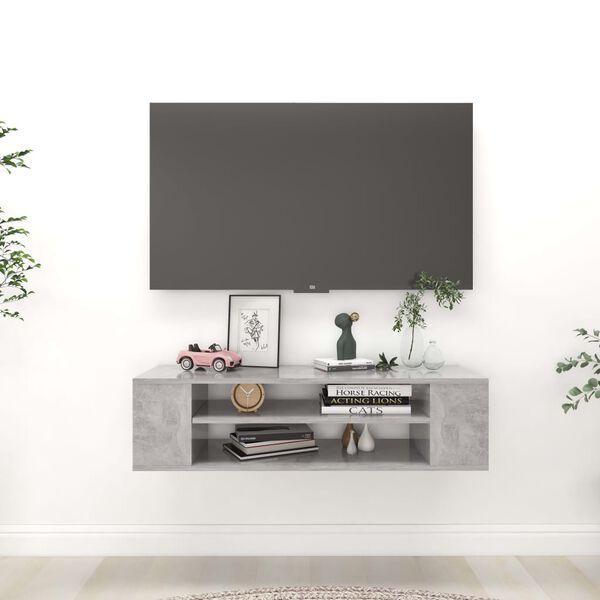 vidaXL TV Cabinet Concrete Gray Engineered Wood Medium TV Cabinet