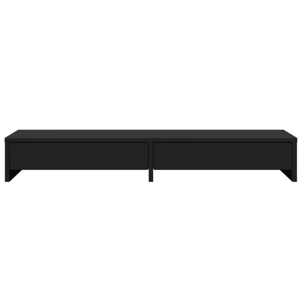 vidaXL Monitor Stand with Drawers Black 39.4x10.6x5.9" Engineered Wood