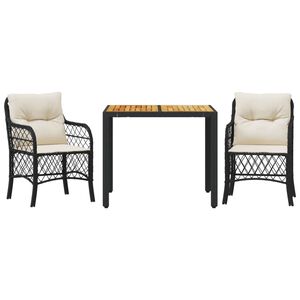 vidaXL Bistro Set Black, Cream White