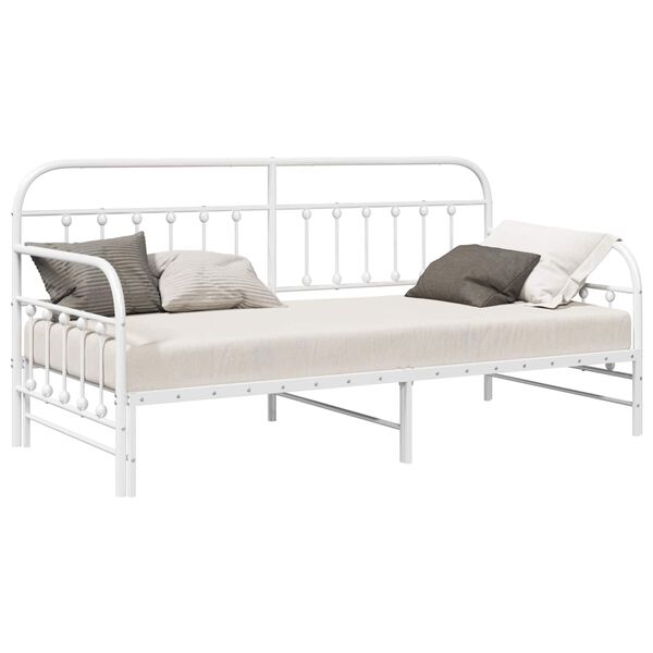 vidaXL Daybed Frame White 39.37 x 78.74 in Powder-Coated Steel