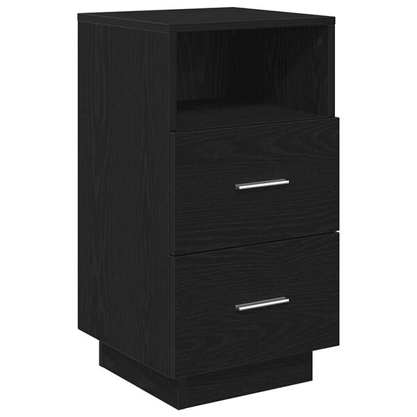vidaXL Bedside Cabinet Black Engineered wood Small Bedside Cabinet