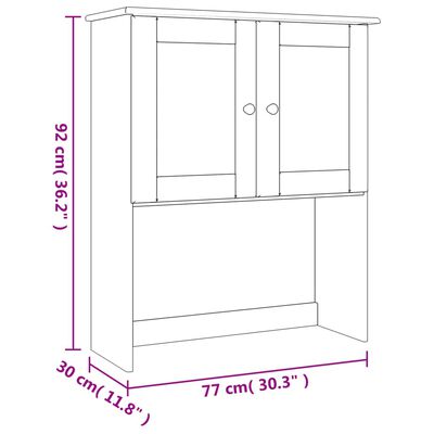 vidaXL Dresser Top ALTA 30.3"x11.8"x36.2" Solid Wood Pine