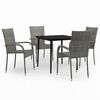 vidaXL Garden Dining Set Grey and Black