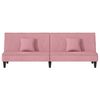 vidaXL Sofa Bed Pink Velvet (100% polyester), plywood Full-Size