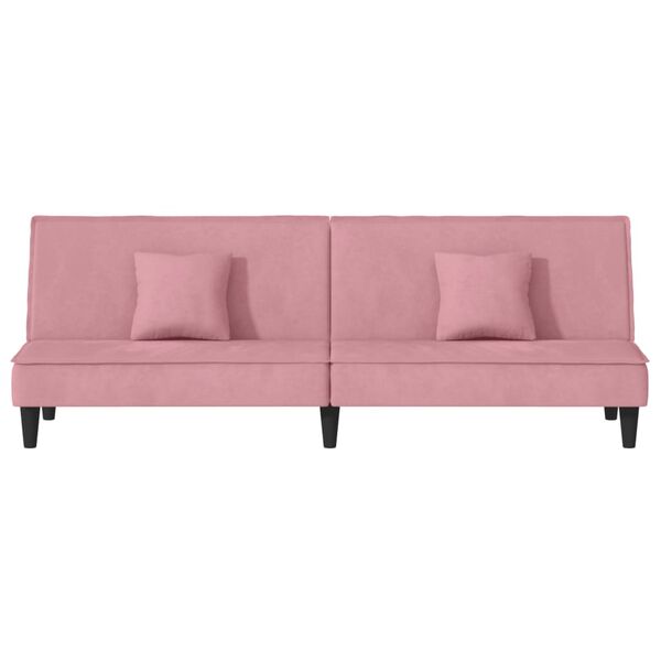 vidaXL Sofa Bed Pink Velvet (100% polyester), plywood Full-Size