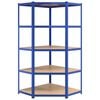 vidaXL 5-Layer Shelves 2 pcs Blue Steel&Engineered Wood