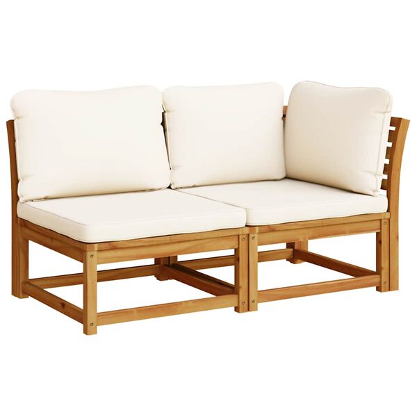 vidaXL Garden Lounge Set Cream White Solid Acacia wood Medium Modular