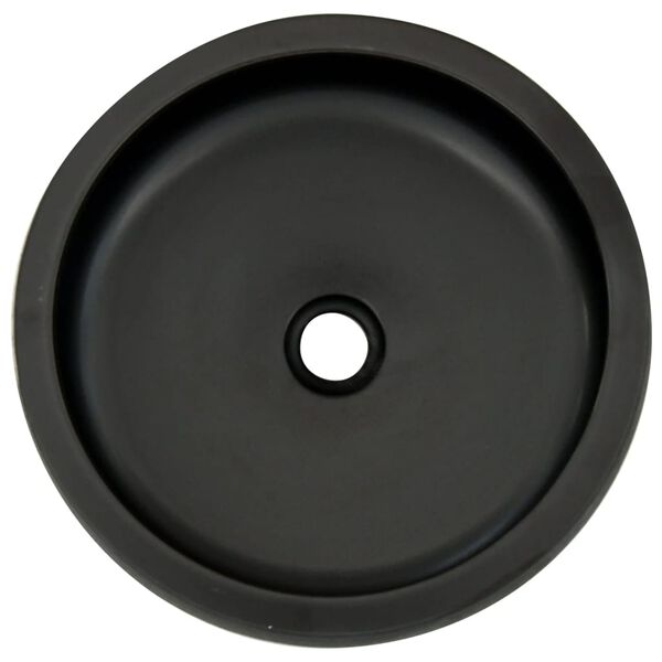 vidaXL Countertop Basin Black and Brown Round &Phi;16.1x5.5" Ceramic