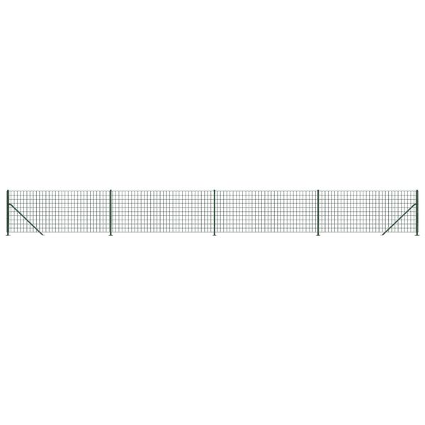 vidaXL Wire Mesh Fence with Flange Green 2.6x32.8'