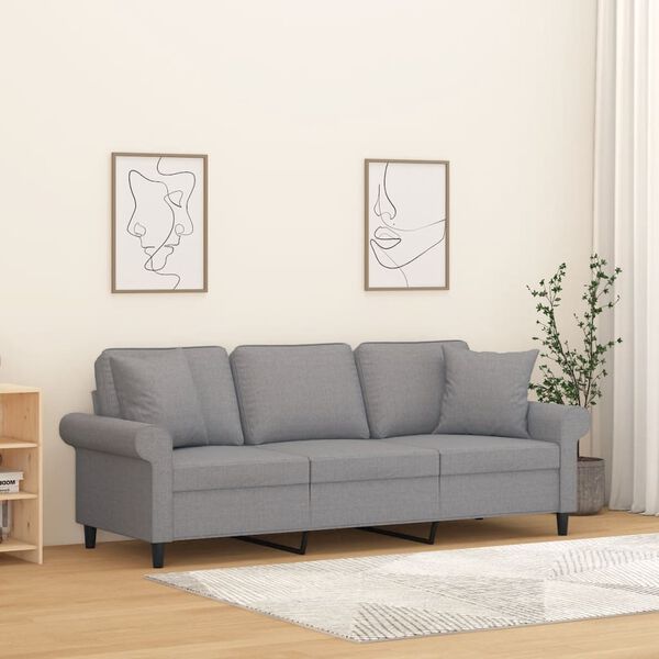 vidaXL 3-seater Sofa Light grey